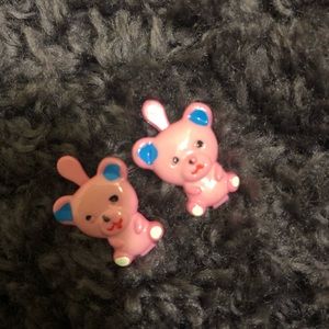 Pink Bear Mini Hair Clips in Set of 2
